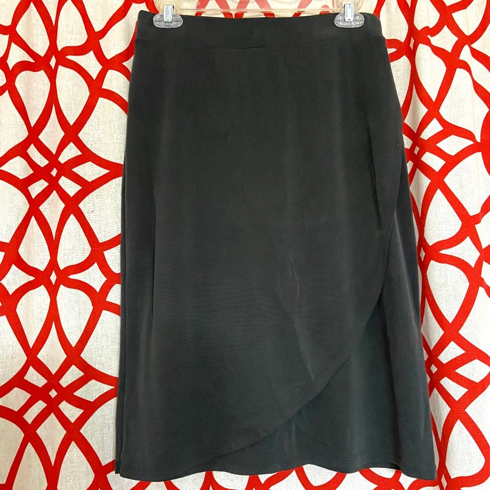 Super Soft and Stretchy Faux Grey Wrap Pencil Skirt